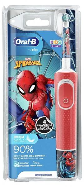 ОРАЛ-БИ (ORAL-B) зубная щетка электрическая детская арт.D100.413.2K Человек-Паук (Браун, ГЕРМАНИЯ)