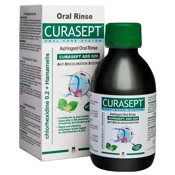 КУРАСЕПТ ADS020 ополаскиватель для полости рта 0.2% хлоргексидин с гамамелисом виргинским 200мл (Курасепт С.п.а., ИТАЛИЯ)