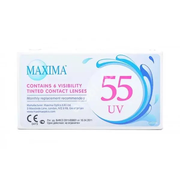 ЛИНЗЫ КОНТАКТНЫЕ Maxima 55 UV 6шт традиц 1мес дневн б/цв -6.50 8.6 (КуперВижн, США)