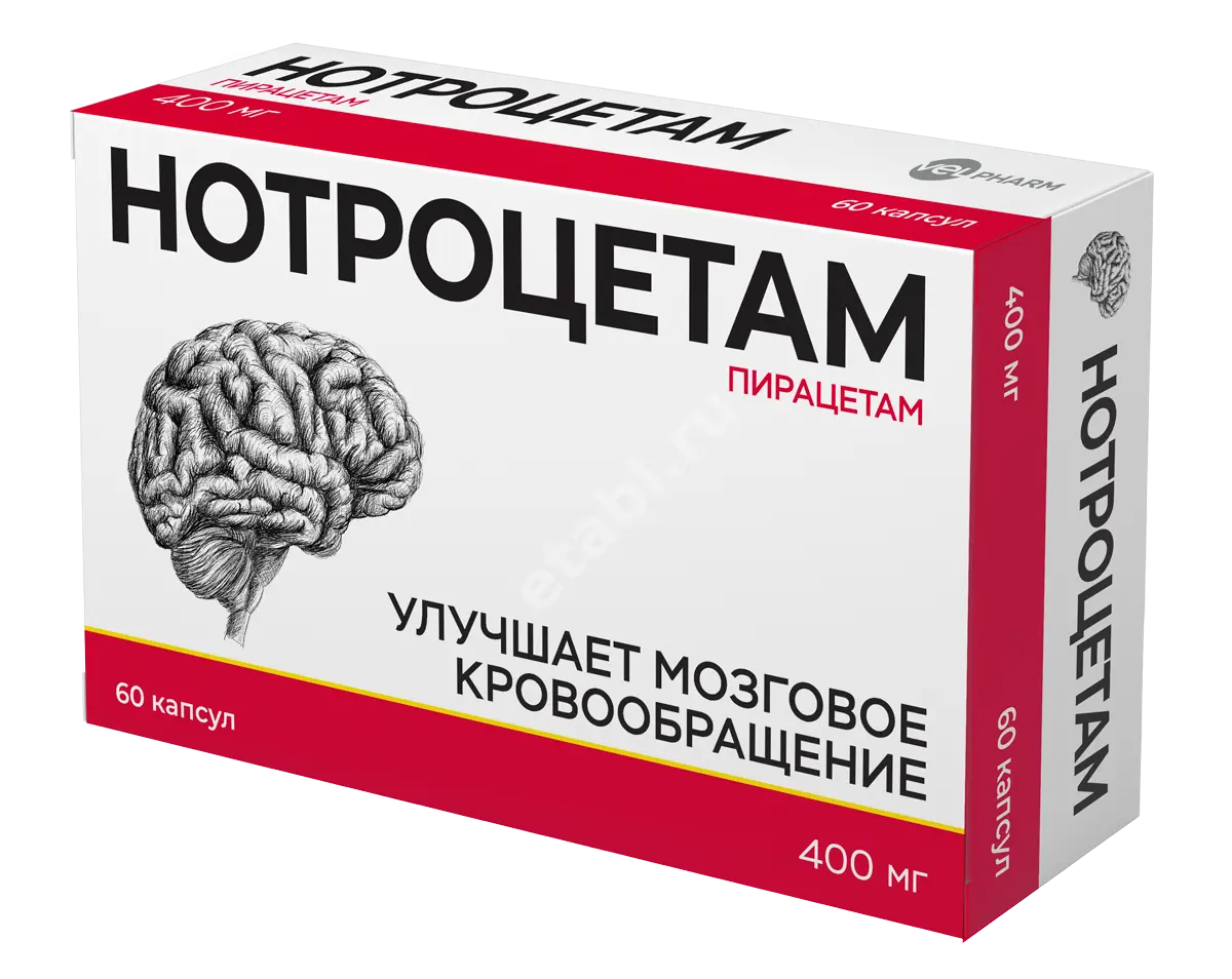 НОТРОЦЕТАМ капс. 400мг N60 (ВЕЛФАРМ, РФ)