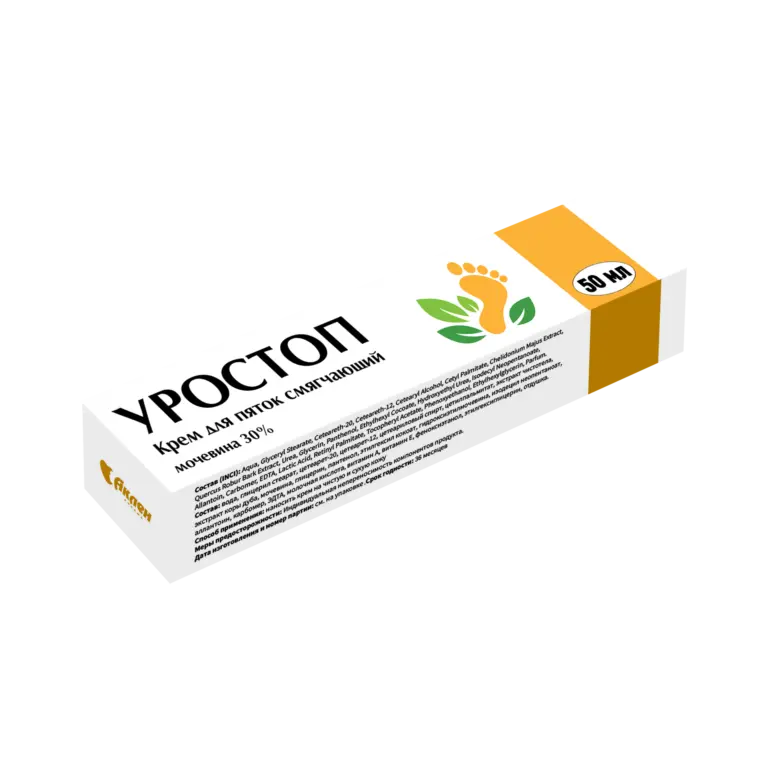 УРОСТОП крем для пяток смягч мочевина 30% 50мл (АКЛЕН, РФ)