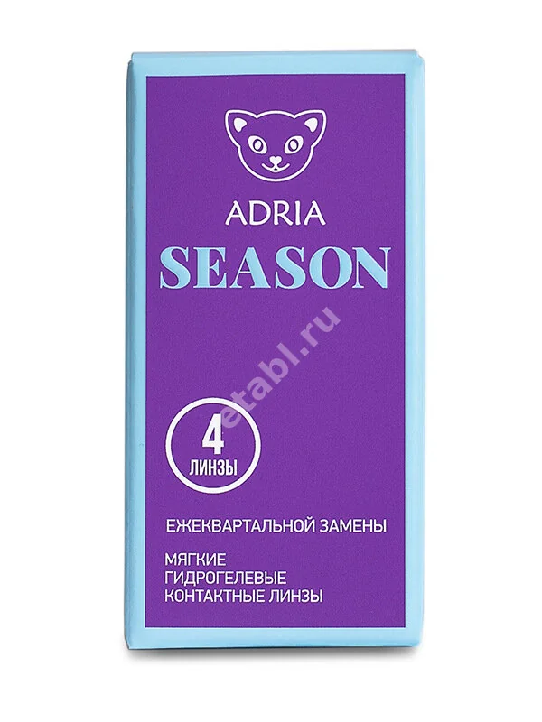 ЛИНЗЫ КОНТАКТНЫЕ ADRIA Season 4шт традиц 3мес дневн б/цв -5.75 8.6 (Интероджио Инк, РЕСПУБЛИКА КОРЕЯ)