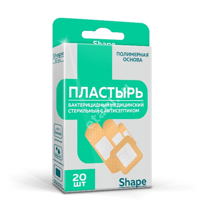 ПЛАСТЫРЬ бактерицид. Shape набор (9х3.8 5шт,2.5х7.2 8шт,3.8х3.8 2шт,1.9х7.2 5шт) полимер беж. N20 (Чангжоу Хуалиань Хэлс Дрессинг, КИТАЙ)