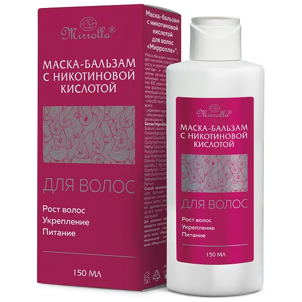МИРРОЛЛА бальзам-маска для волос с никотиновой кислотой 150мл (МИРРОЛЛА, РФ)