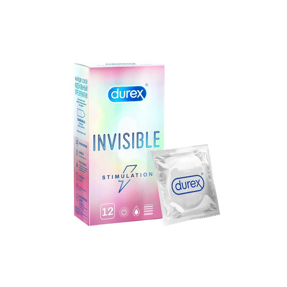 ДЮРЕКС (DUREX) Invisible презервативы ультратонкие Stimulation N12 (РЕКИТТ БЕНКИЗЕР, КИТАЙ)