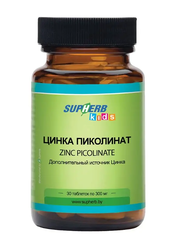 СУПХЕРБ Пиколинат цинка Кидс табл. 0.3г N30 (Амбросиа СупХерб, ИЗРАИЛЬ)