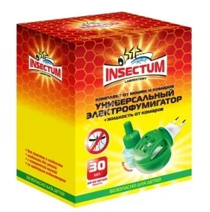 ИНСЕКТУМ (INSECTUM) набор от комаров (э.фумигатор+фл. с жидкостью 45 ночей) (Корсарус, РФ)