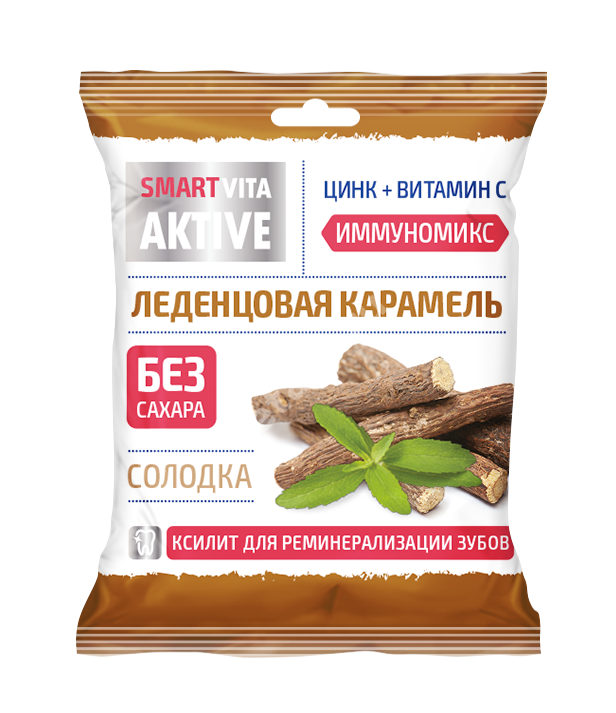 ВИТА АКТИВ леденцы без сахара цинк/вит.С 60г Солодка (Гуслица, РФ)