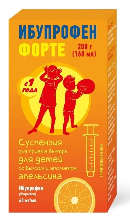 ИБУПРОФЕН Форте сусп. внутр. (фл.) 40мг/мл - 160мл N1 Апельсин (ФАРМСТАНДАРТ, РФ)