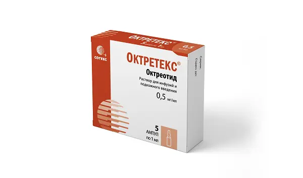 ОКТРЕТЕКС р-р д/инф. и п/к введ. (амп.) 0.5мг/мл - 1мл N5 (СОТЕКС, РФ)