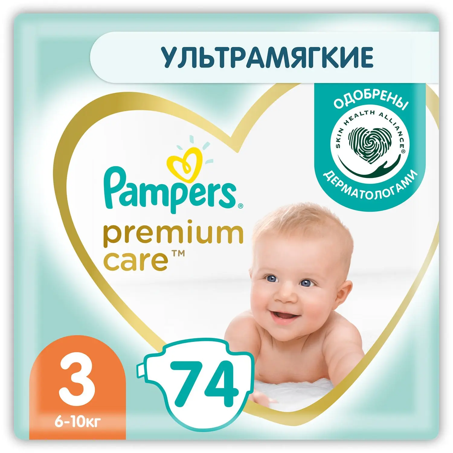 ПАМПЕРС подгузники детские Premium Care 6-10кг р.миди 3 N74 (Проктер энд Гэмбл Индочайна, РФ)