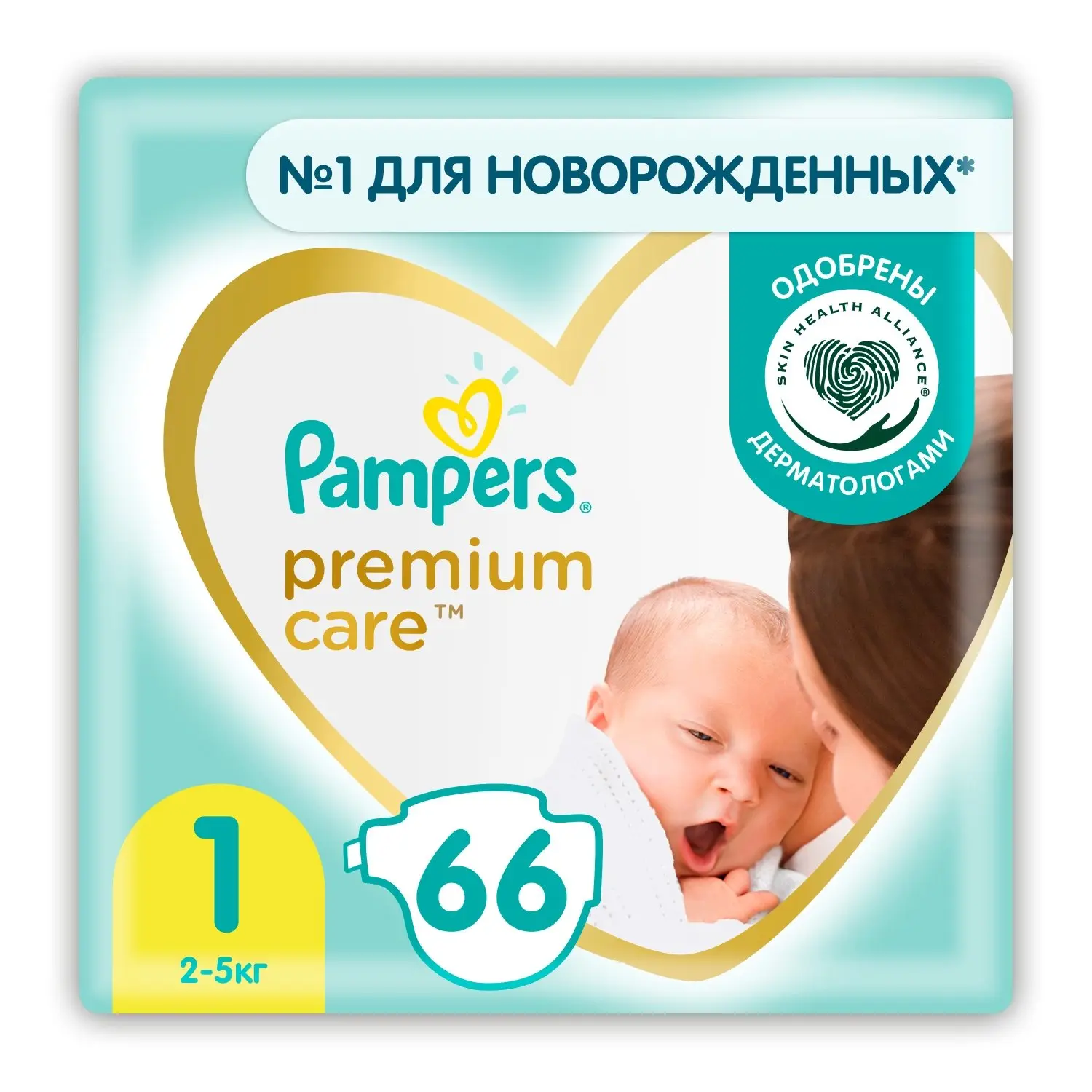 ПАМПЕРС подгузники детские Premium Care 2-5кг р.ньюборн1 N66 (ПРОКТЕР & ГЕМБЛ , РФ)