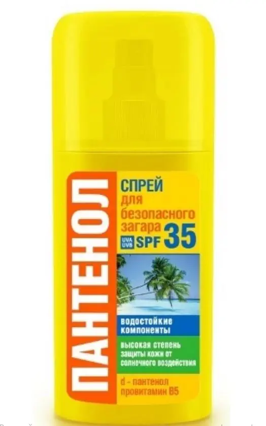 ПАНТЕНОЛ спрей солнцезащит SPF35 Для безопасного загара 95мл (Биокон Плюс НПО, РФ)