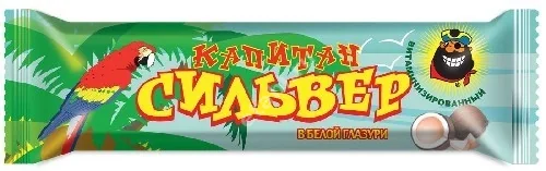 КАПИТАН СИЛЬВЕР батончик 50г кокос, белая глазурь (Факел -Дизайн, РФ)