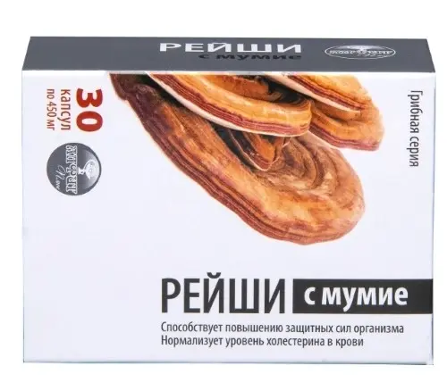 РИЗИНГСТАР (RISINGSTAR) Грибная Серия Рейши с мумие капс. 0.45г N60 (Алфит плюс, РФ)