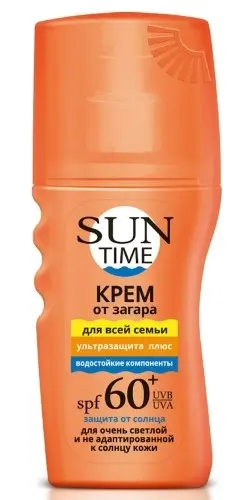САН ТАЙМ (SUN TIME) крем солнцезащит SPF60+ Ультразащита 150мл (Биокон Плюс НПО, РФ)
