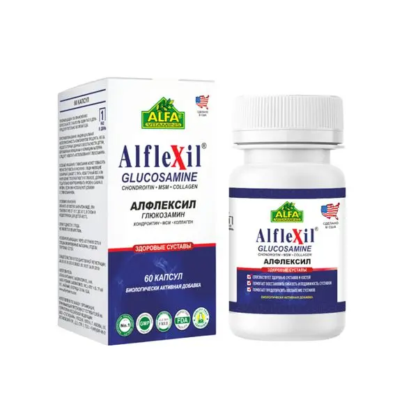 АЛФЛЕКСИЛ Альфа Витамины Здоровые суставы капс. 1.1г N60 (Альфа Витаминс Лабораторис, США)