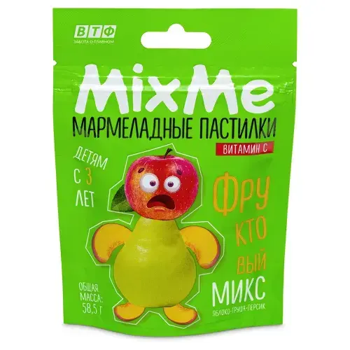 МИКСМИ (MIXME) 3+ батончик желейн. 58.5г N1 Яблоко/Персик/Груша (ВнешторгФарма, РФ)