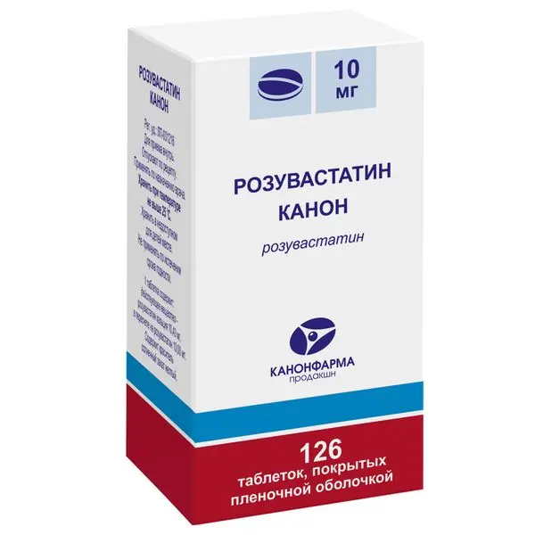 РОЗУВАСТАТИН табл. п.п.о. (банк.) 10мг N126 (КАНОНФАРМА, РФ)