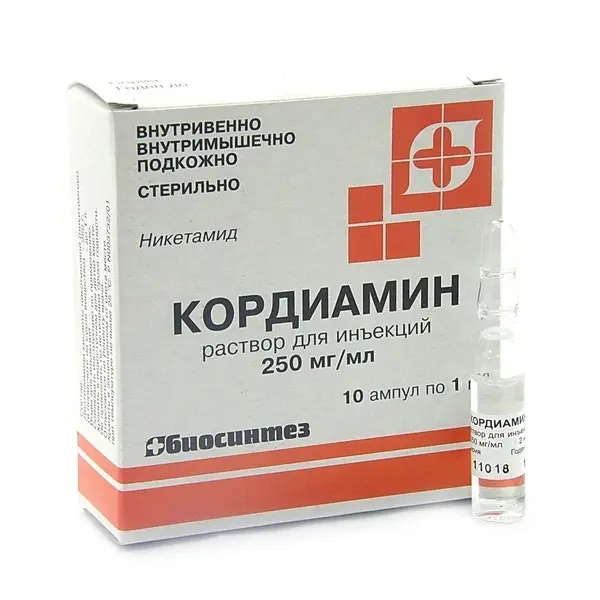 КОРДИАМИН р-р д/ин. (амп.) 25% - 1мл N10 (Биосинтез, РФ)