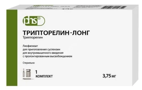 ТРИПТОРЕЛИН-ЛОНГ лиоф. д/сусп. для в/м введ. пролонг. (фл.) 3.75мг N1 (Фармстандарт Лексредства, РФ)