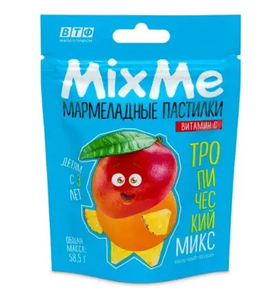 МИКСМИ (MIXME) 3+ батончик желейн. 58.5г N1 Ананас/Апельсин/Манго (ВнешторгФарма, РФ)
