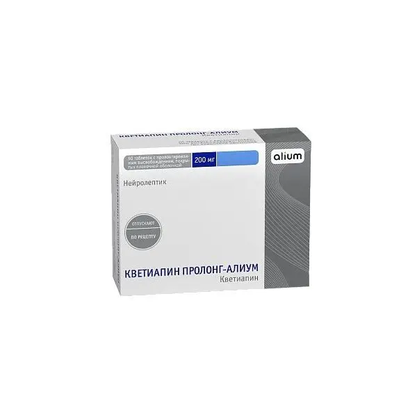 КВЕТИАПИН табл. пролонг. п.п.о. 200мг N60 (БИННОФАРМ, РФ)