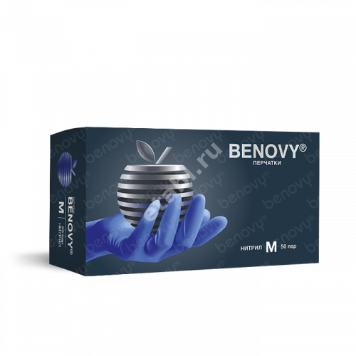 ПЕРЧАТКИ МЕДИЦИНСКИЕ нестер. нитрил. р.M (50пар) N100 (Блю Сэйл Медикал, КИТАЙ)