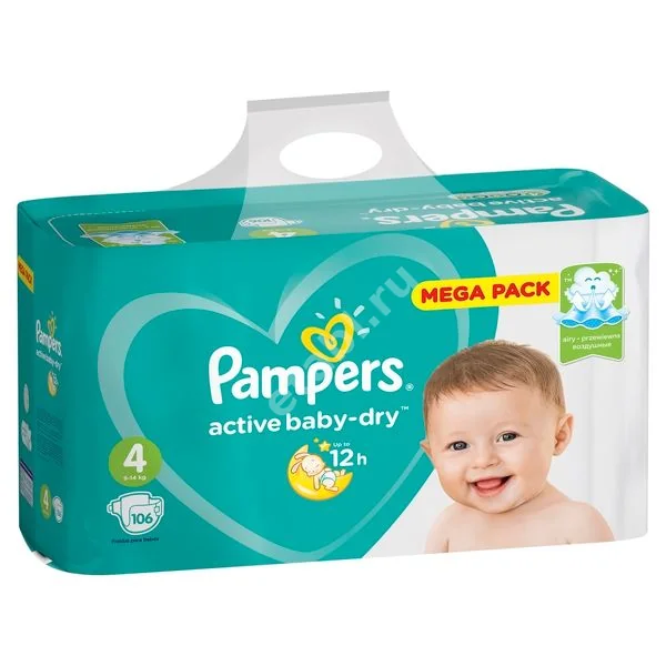 ПАМПЕРС подгузники детские New Baby 9-14кг р.макси 4 N106 (ПРОКТЕР & ГЕМБЛ , РФ)