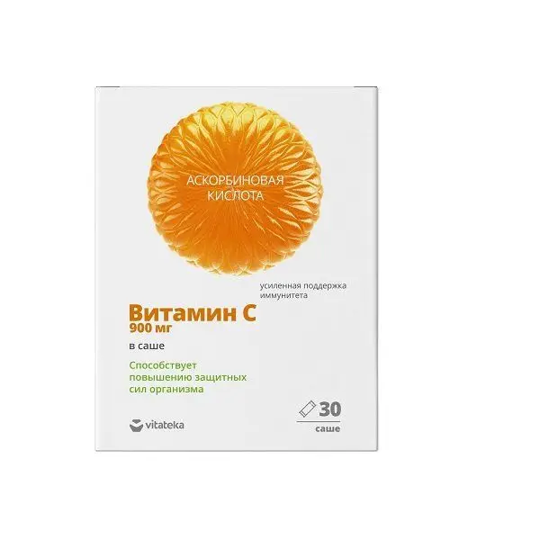 ВИТАМИН С пор. шип. д/р-ра внутр. 900мг - 5г N30 (МИРРОЛЛА, РФ)