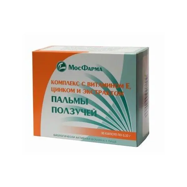 КОМПЛЕКС с витамином Е, цинком и экстрактом пальмы ползучей капс. 0.32г N30 (Московская Ф.Ф., РФ)