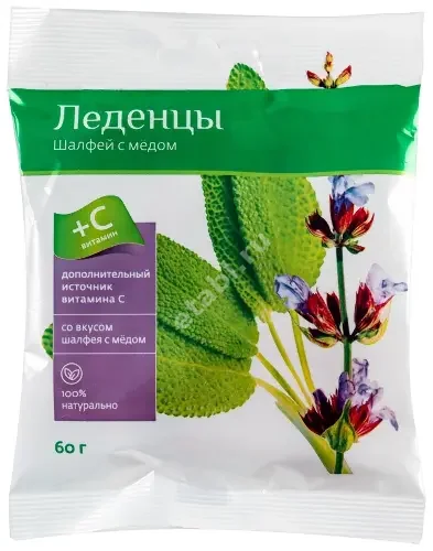 ЛЕДЕНЦЫ карамель 60г N1 Витамин С/Шалфей/Мед (Гуслица/Асгард ООО, РФ)
