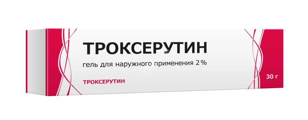 ТРОКСЕРУТИН гель д/наруж. прим 2% - 30г N1 (Тульская Ф.Ф., РФ)