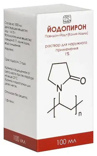 ЙОДОПИРОН р-р д/наружн. прим. (фл.) 1% - 100мл N1 (Флора Кавказа, РФ)