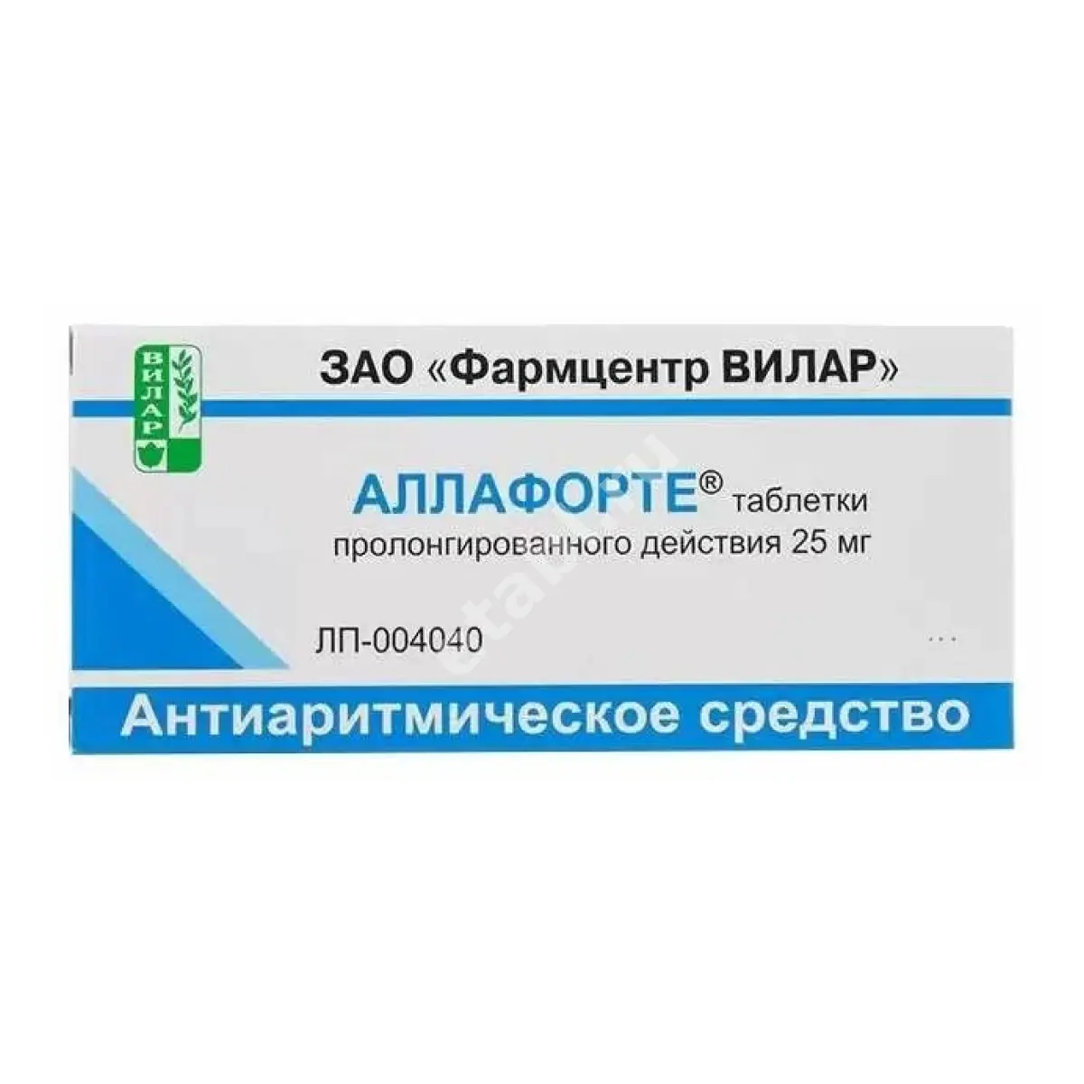 АЛЛАФОРТЕ табл. пролонг. 25мг N30 (Фармцентр ВИЛАР, РФ)