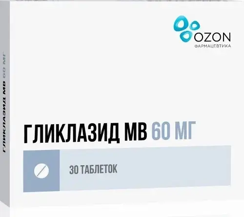 ГЛИКЛАЗИД МВ табл. с модиф. высвоб. 60мг N30 (ОЗОН, РФ)