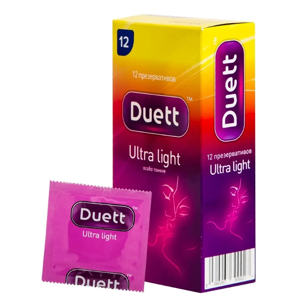 ДУЭТ (DUETT) Ultra Light презервативы Особо тонкие N12 (Купид Кондом, ИНДИЯ)