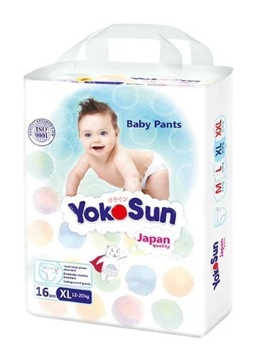 ЙОКОСАН (YOKOSUN) подгузники-трусики 12-20кг р.XL N16 (Куанжоу Сеньор Трейдинг, КИТАЙ)