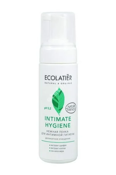 ЭКОЛАТЬЕ (ECOLATIER) пена для интимной гигиены Intimate Hygiene Шалфей/Хлопок 150мл (ЭкоЛаборатория, РФ)