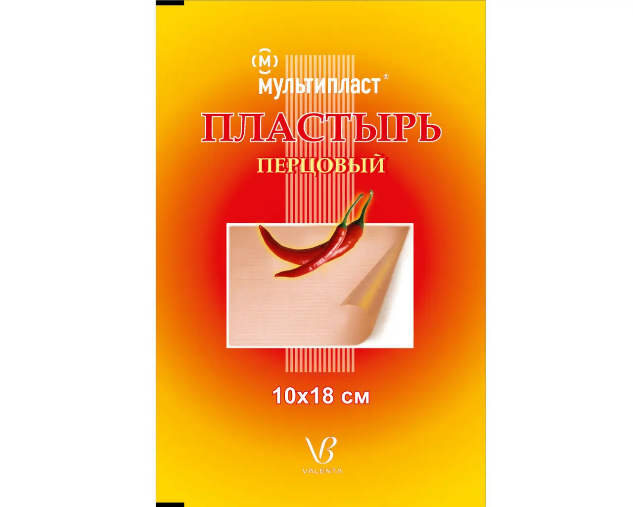 ПЛАСТЫРЬ ПЕРЦОВЫЙ 10х18см N1 (ВАЛЕНТА, РФ)
