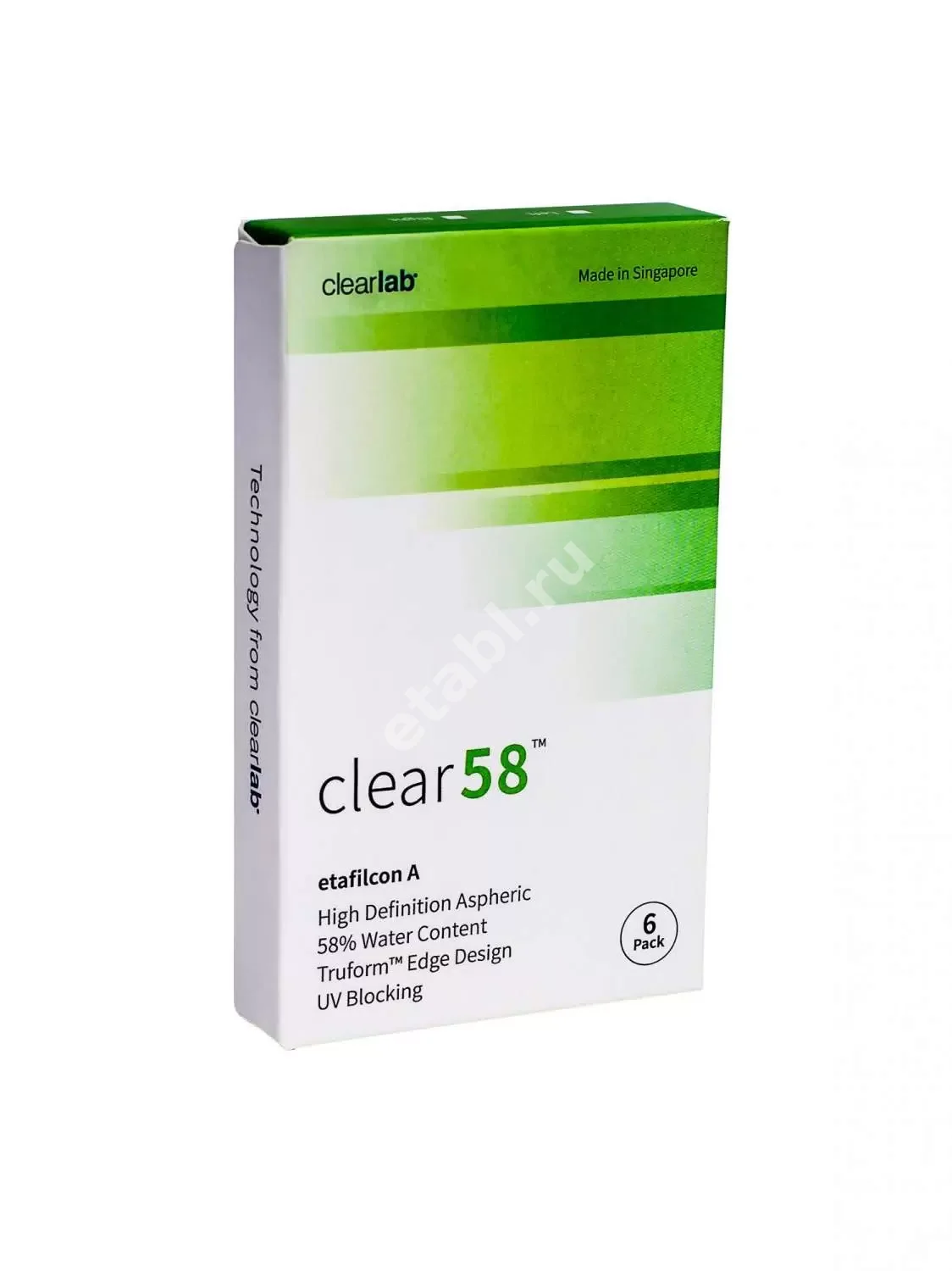 ЛИНЗЫ КОНТАКТНЫЕ Clear 58 6шт традиц 1месяц б/цв дневн Sph -3.25 8.7 (Клиарлэб, СИНГАПУР)