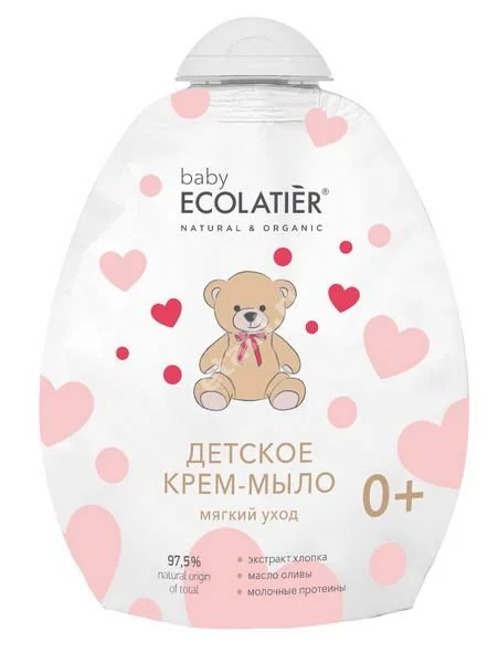 ЭКОЛАТЬЕ БЕБИ (ECOLATIER BABY) крем-мыло жидкое Мягкий уход 0м+ 250мл (Гринкосметикс, РФ)