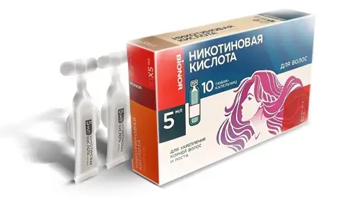 НИКОТИНОВАЯ КИСЛОТА для волос (амп.) 5мл N10 (Бионор-Фарм, РФ)