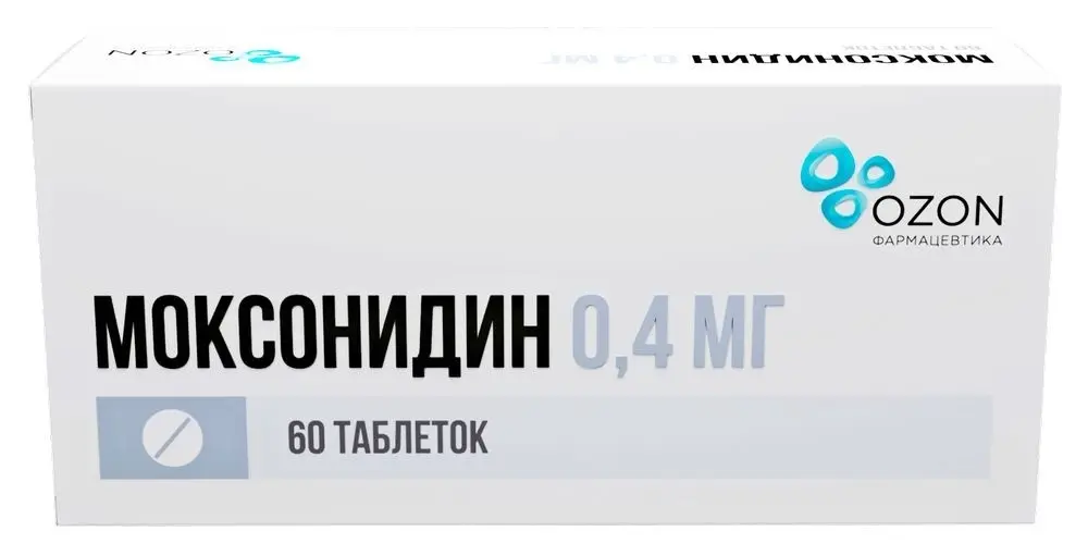 МОКСОНИДИН табл. п.п.о. 0.4мг N60 (ОЗОН, РФ)