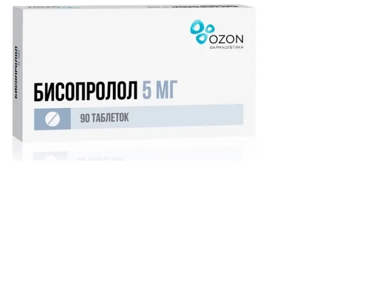 БИСОПРОЛОЛ табл. п.п.о. 5мг N90 (ОЗОН, РФ)