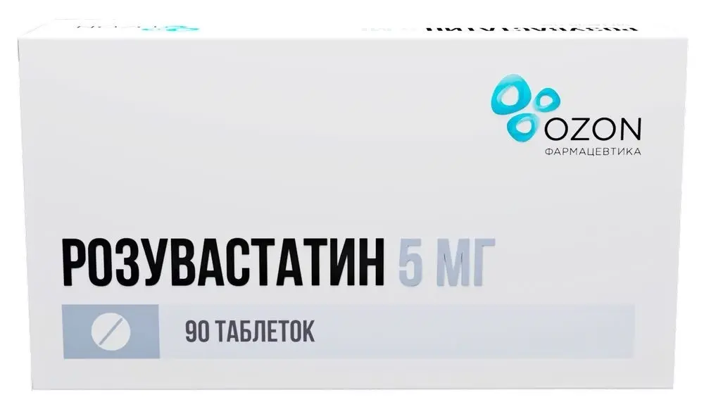 РОЗУВАСТАТИН табл. п.п.о. 5мг N90 (ОЗОН, РФ)