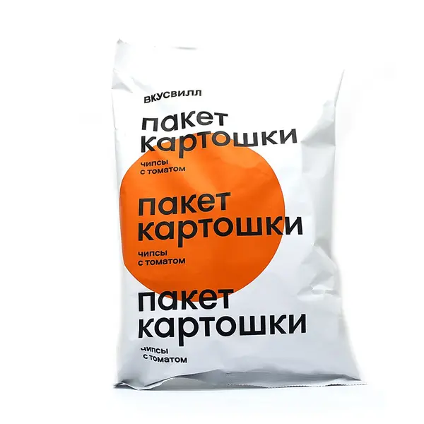ВКУСВИЛЛ чипсы картофельные с томатом 100г (Клин Снек, РФ)