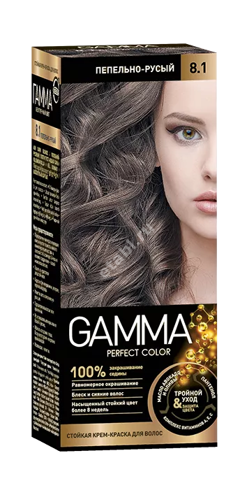 ГАММА Perfect Color краска для волос Пепельно-русый 8.1 (Свобода, РФ)