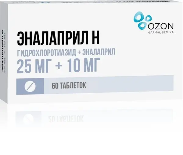 ЭНАЛАПРИЛ Н табл. 25мг+10мг N60 (ОЗОН, РФ)