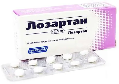 ЛОЗАРТАН табл. п.п.о. 12.5мг N30 (БИННОФАРМ, РФ)